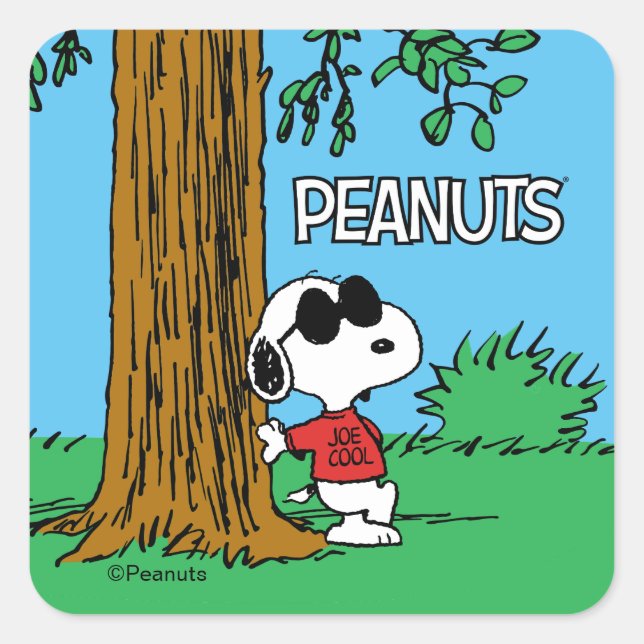 Adesivo Quadrado Snoopy "Joe Cool" em Pé (Frente)