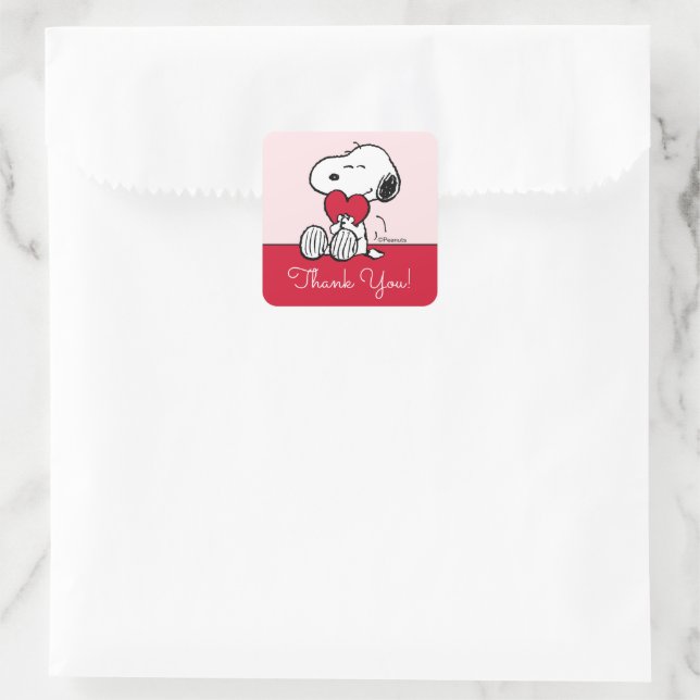 Adesivo Quadrado Snoopy | Little Sweetheart Baby Shower Square Stic (Bolsa)