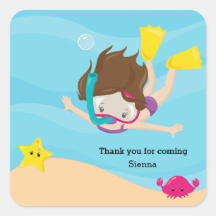 Adesivo Quadrado Snorkeling