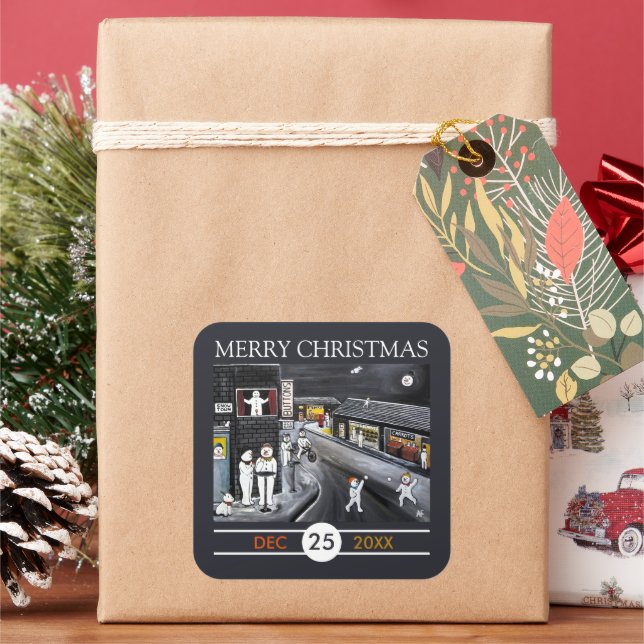 Adesivo Quadrado Snow Town Christmas (Feriado)