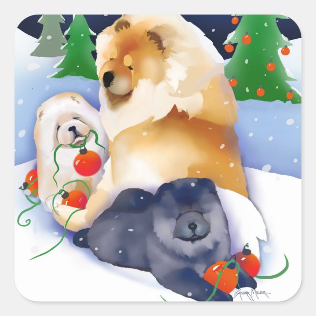 Adesivo Quadrado SNOWBABIES Chow Stickers (Frente)