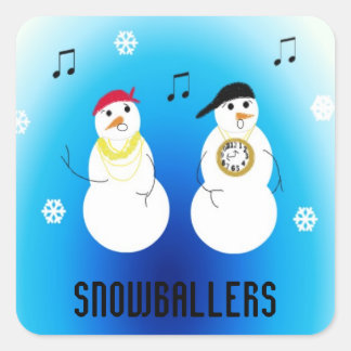 Adesivo Quadrado Snowballers - Bonecos de Neve Rappers