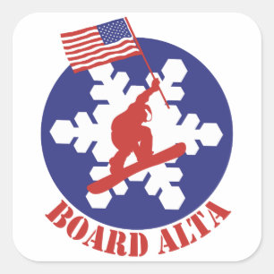 Adesivo Quadrado Snowboard Alta