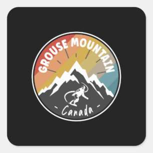 Adesivo Quadrado Snowboard Grouse Mountain Canada