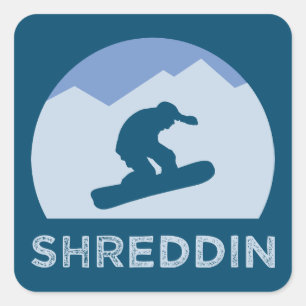 Adesivo Quadrado Snowboarder Silhouette Shreddin Legal