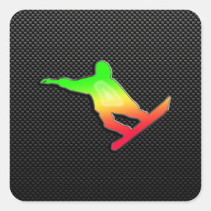 Adesivo Quadrado Snowboarding lustrosa
