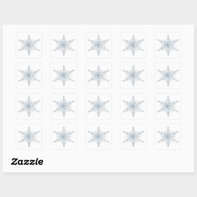Adesivo Quadrado Snowflake Sticker | Minimal Winter  (Folha)