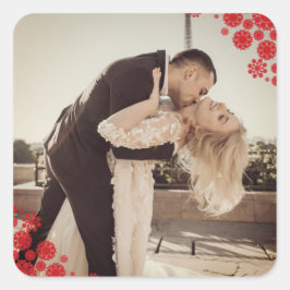 Adesivo Quadrado Snowflakes Adorava Joy Kisses Foto Casamento