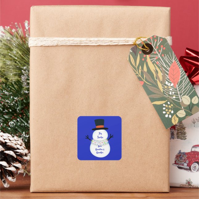 Adesivo Quadrado snowman (Feriado)