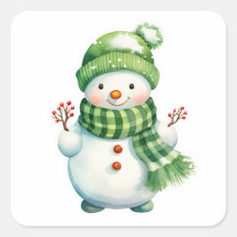 Adesivo Quadrado Snowman