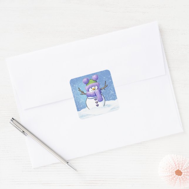 Adesivo Quadrado Snowman (Envelope)