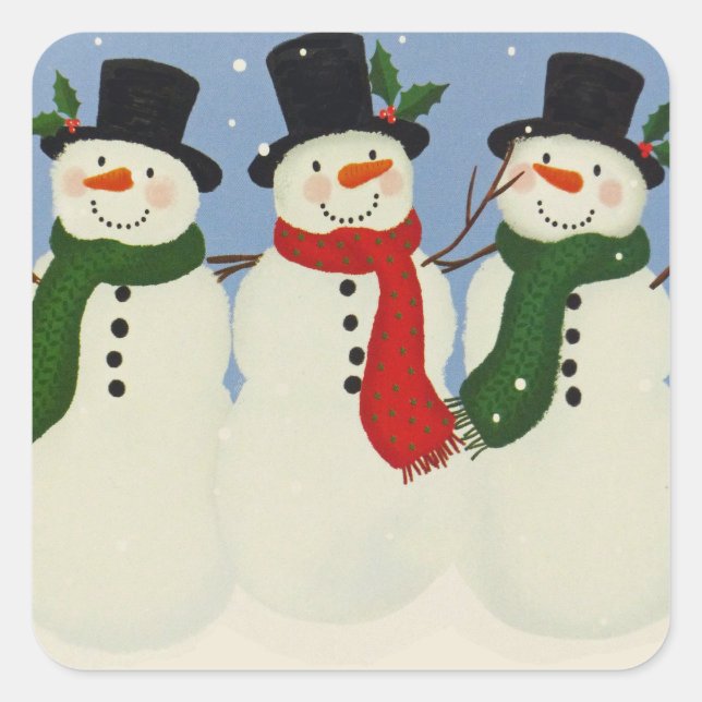 Adesivo Quadrado Snowman (Frente)