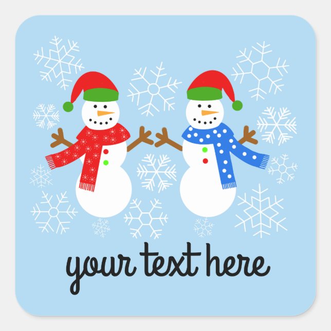 Adesivo Quadrado Snowman 3-3 Stickers (Frente)
