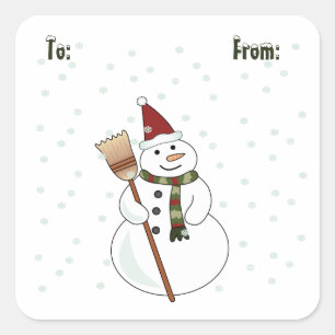 Adesivo Quadrado Snowman de Natal