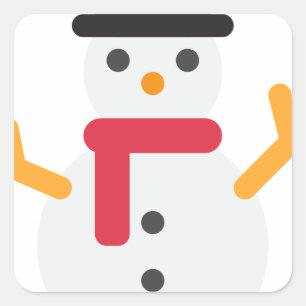 Adesivo Quadrado snowman emoji de natal
