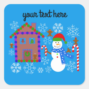 Adesivo Quadrado Snowman & House Nº 2-2 Stickers