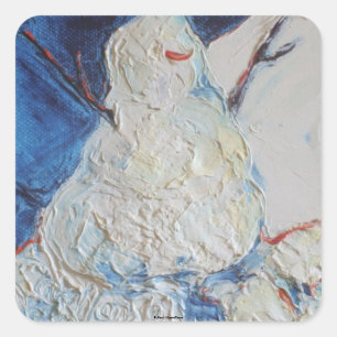 Adesivo Quadrado Snowman Sticker