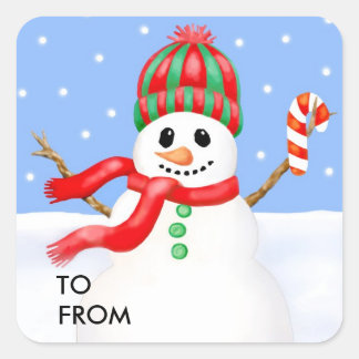 Adesivo Quadrado Snowman Stickers