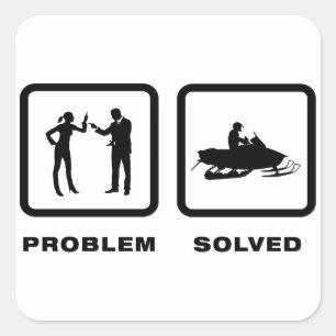 Adesivo Quadrado Snowmobile Lover