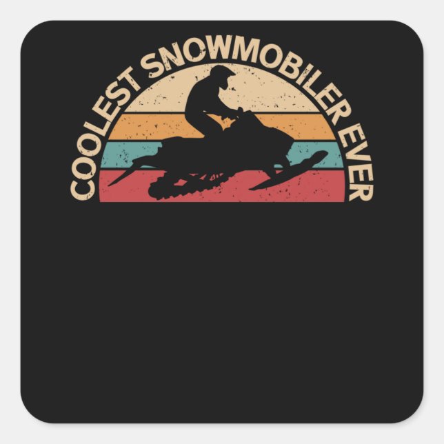 Adesivo Quadrado Snowmobiler Coolest Snowmobiler (Frente)