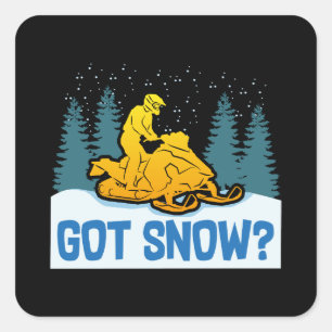 Adesivo Quadrado Snowmobiling - Engraçado neveweather condition