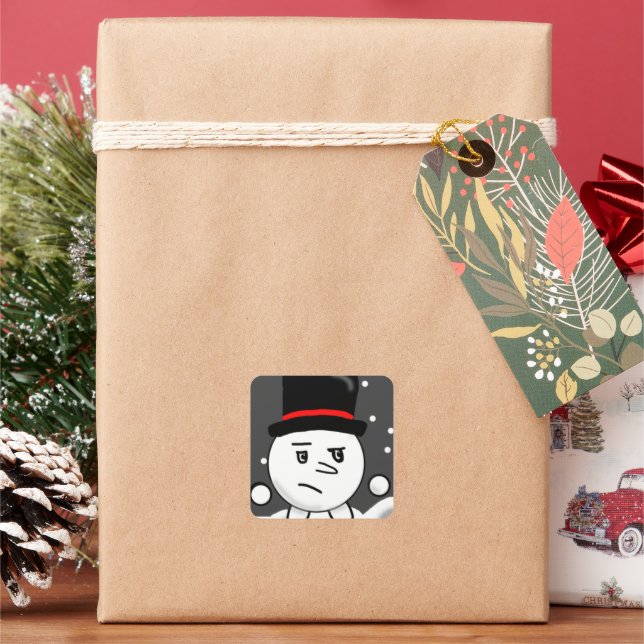 Adesivo Quadrado Snowy Drawn Hank Sticker! (Feriado)
