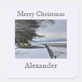 Adesivo Quadrado Snowy Morning