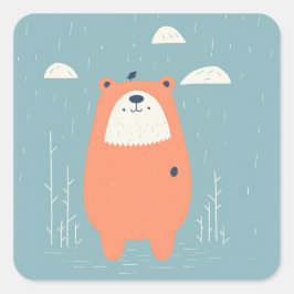 Adesivo Quadrado Snuggly Bear Stickers