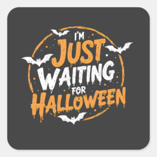 Adesivo Quadrado Só Esperando O Halloween Dotado De Batty