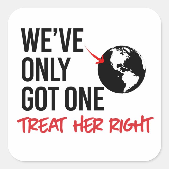 Adesivo Quadrado Só temos uma Terra (Frente)