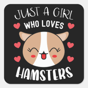 Adesivo Quadrado Só Uma Garota Que Ama Hamsters Cute Hamster Kawai