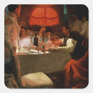 Adesivo Quadrado Sob a luz vermelha, c.1910