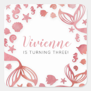 Adesivo Quadrado Sob o Mar de Sereia