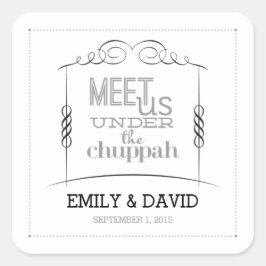 Adesivo Quadrado Sob os Sticks Judeus Chuppah