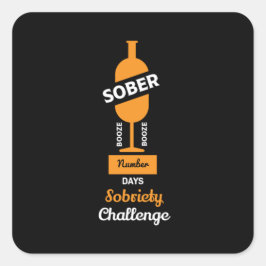 Adesivo Quadrado Sober AF Alcoholic Addict Rehab