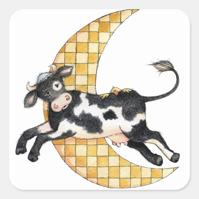 Adesivo Quadrado Sobre a Lua - Autocolantes (Frente)