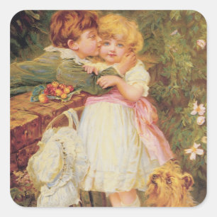 Adesivo Quadrado Sobre a parede do jardim