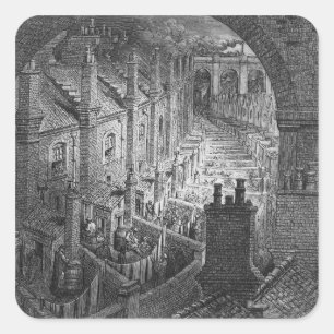 Adesivo Quadrado Sobre Londres - pelo trilho