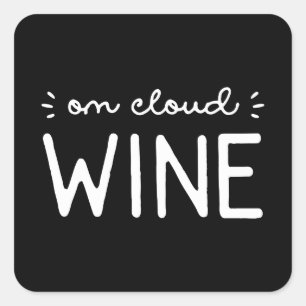 Adesivo Quadrado Sobre o Vinho na Nuvem