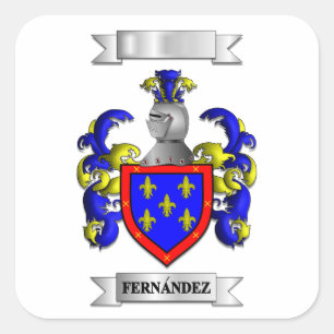 Adesivo quadrado Sobrenome Fernandez e Escudo