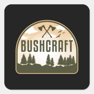 Adesivo Quadrado Sobrevivência de Bushcraft Apocalypse, Presente E