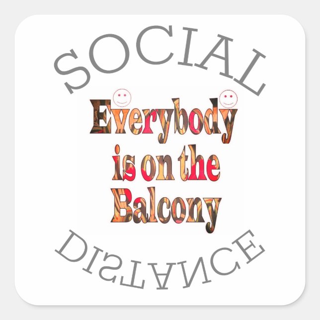 Adesivo Quadrado Sobreviveremos à COVID-19: Uma mensagem de resistê (Frente)