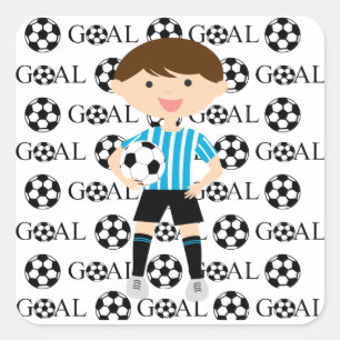 Adesivo Quadrado Soccer Boy Goal 1 Sticker