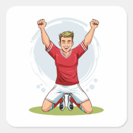 Adesivo Quadrado Soccer player man