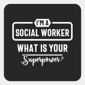 Adesivo Quadrado social work, cute social work, social worker