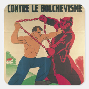 Adesivo Quadrado Socialismo contra o Bolshevism para um livre