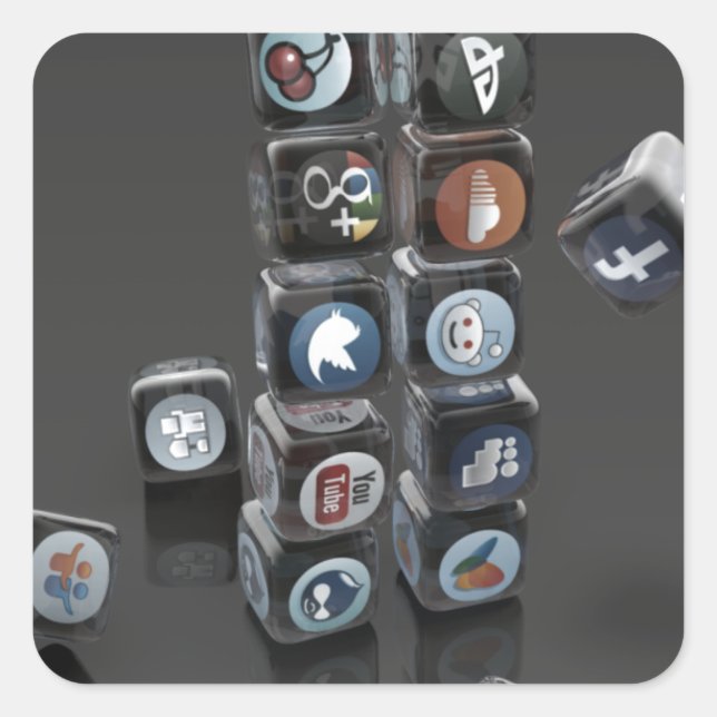 Adesivo Quadrado SOCIALUL - Sobrecarga de Mídia Social (Frente)