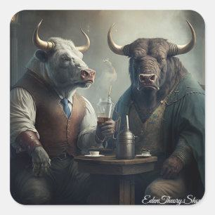 Adesivo Quadrado Sociedade do Mercado Bull