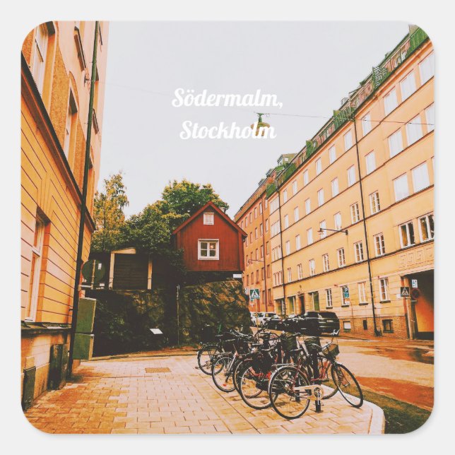 Adesivo Quadrado Södermalm, Estocolmo, Suécia (Frente)