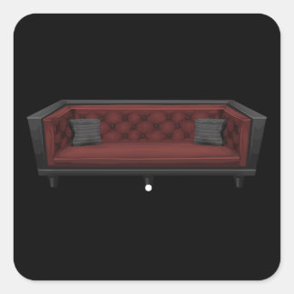Adesivo Quadrado Sofá de mobília brilhante cavalheiros sofá vermelh
